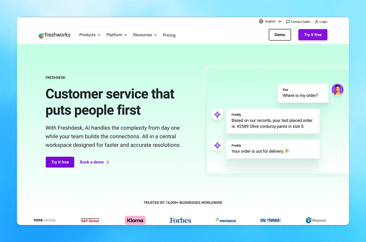 Freshdesk ticket view