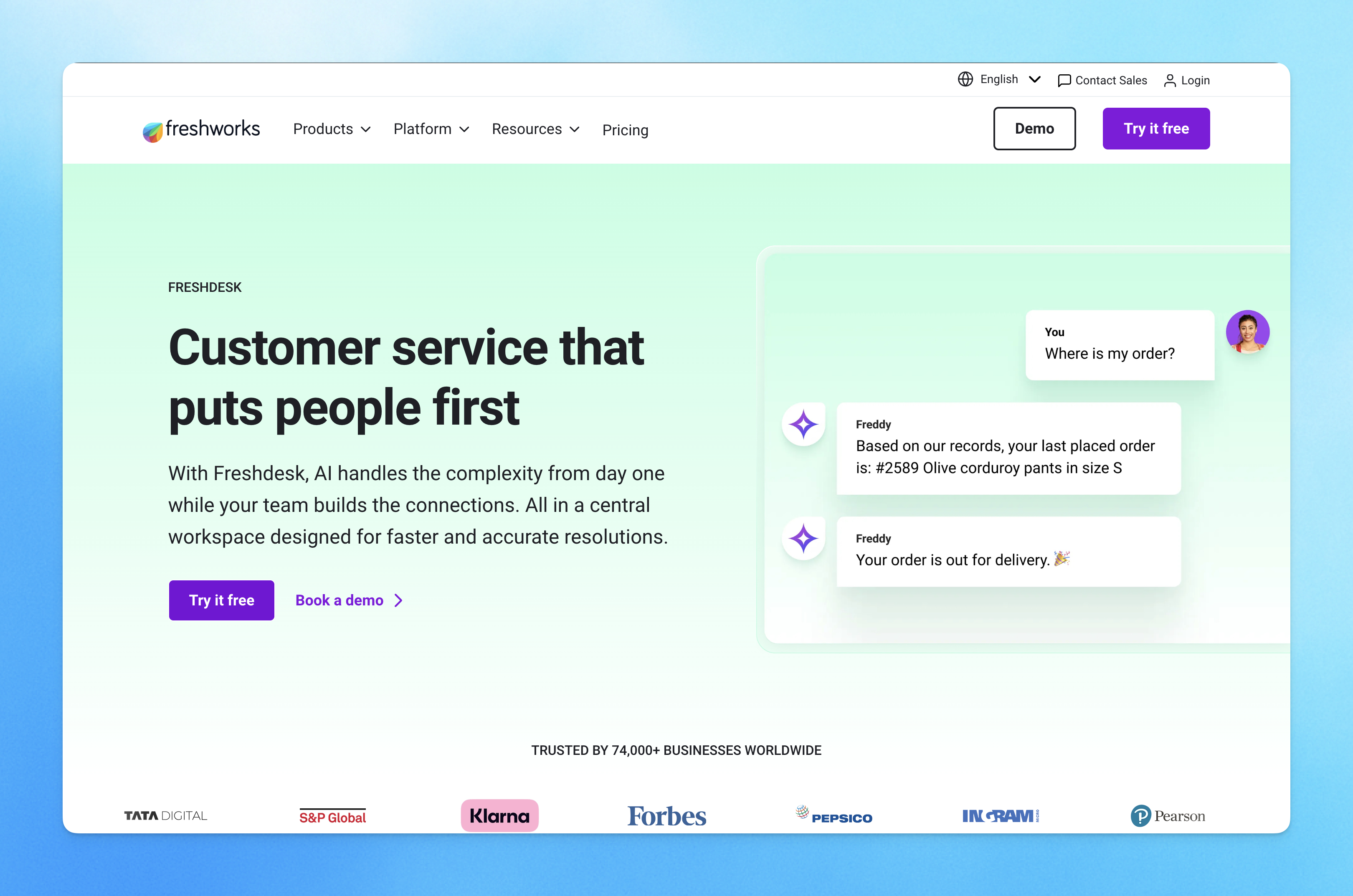 Freshdesk ticket view